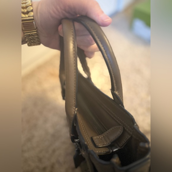 Coach Studded Leather Mini Tote Crossbody- Dark Olive Green - Picture 9 of 14